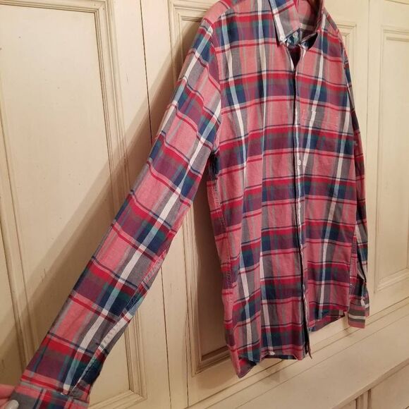 J. Crew Summer Plaid Button Down Slim Large - Picture 5 of 9